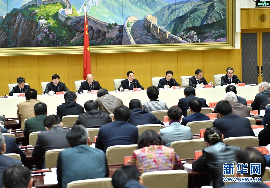 1月13日，中共中央政治局委員、中宣部部長(zhǎng)、全國(guó)&ldquo;掃黃打非&rdquo;工作小組組長(zhǎng)劉奇葆在北京出席第三十次全國(guó)&ldquo;掃黃打非&rdquo;工作電視電話會(huì)議。新華社記者 李濤 攝