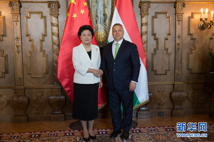  6月21日，國務(wù)院副總理劉延?xùn)|（左）在匈牙利布達(dá)佩斯國會(huì)大廈會(huì)見匈牙利總理歐爾班。 新華社發(fā)（弗爾季&middot;奧蒂洛攝）