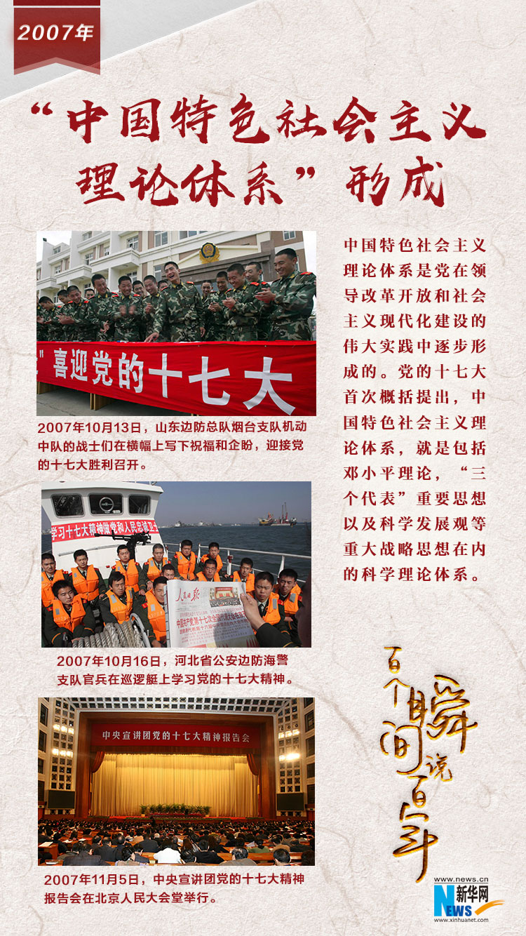 2007，&ldquo;中國(guó)特色社會(huì)主義理論體系&rdquo;形成