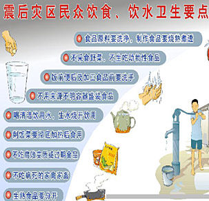 震后災(zāi)區(qū)民眾飲食、飲水衛(wèi)生要點