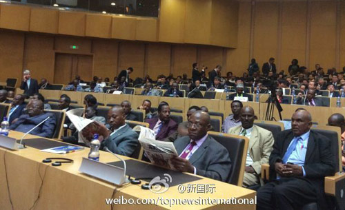 李克強即將在非盟總部發(fā)表演講，請柬&ldquo;一柬難求&rdquo;。圖片來源：&ldquo;新國際&rdquo;微博。