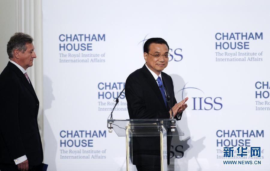 6月18日，國務(wù)院總理李克強在倫敦金融城市長官邸面向英國皇家國際問題研究所和國際戰(zhàn)略研究所兩大智庫發(fā)表題為《共建包容發(fā)展的美好世界》的演講。新華社記者 張鐸 攝