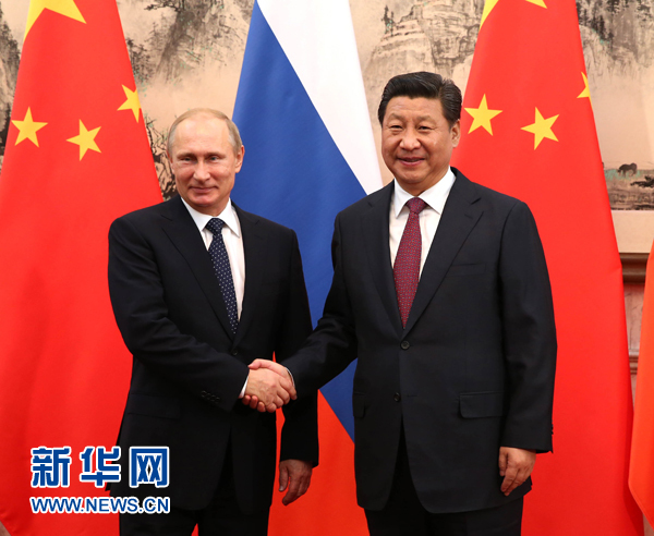 11月9日，國家主席習(xí)近平在北京釣魚臺國賓館會見俄羅斯總統(tǒng)普京。新華社記者 蘭紅光 攝