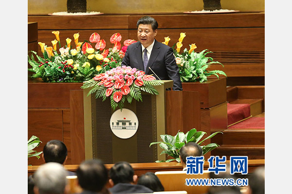 11月6日，中共中央總書記、國家主席習(xí)近平在越南國會發(fā)表題為《共同譜寫中越友好新篇章》的重要演講。 新華社記者 龐興雷 攝