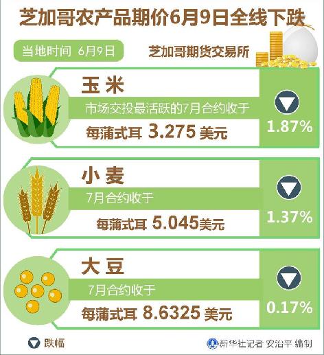 （圖表）［財經(jīng)&middot;行情］芝加哥農(nóng)產(chǎn)品期價6月9日全線下跌
